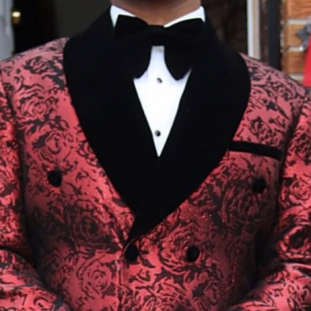 Black suede bow tie